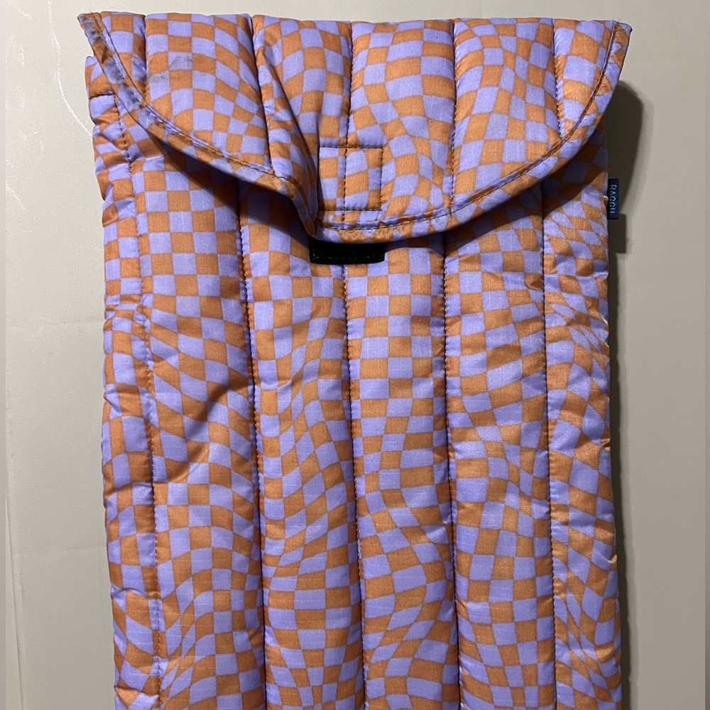 Baggu - Laptop Sleeve - Orange and Purple Checkered -